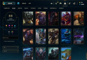 Conta Ferro 2 com 85 Champs e 88 Skins + 3 Prestigios - League of Legends LOL