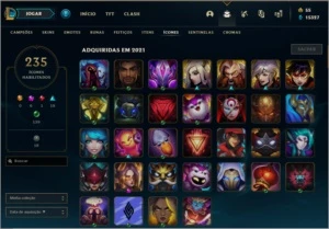 CONTA LEAGUE OF LEGENDS 267 SKINS +CONTA  VALORANT COM PASSE LOL