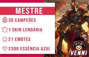CONTA LEAGUE OF LEGENDS |MESTRE • 30 CAMPEÕES • HIGH MMR LOL