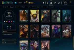 Platina 1 com 85 Champs e 33 Skins - League of Legends LOL