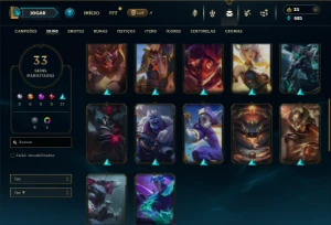 Platina 1 com 85 Champs e 33 Skins - League of Legends LOL