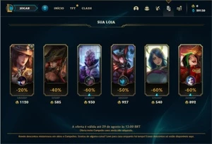 Conta ouro 4 com 27 Champs e 6 Skins ( VIRGEM DE EMAIL ) - League of Legends LOL