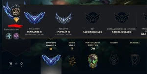 Conta diamante 2 57%w 500 games - League of Legends LOL