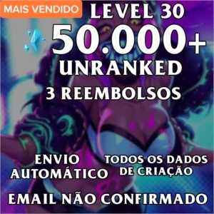 CONTA SMURF UNRANKED 50.000 - 70.000 DE ESSÊNCIA AZUL - League of Legends LOL