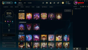 NEGOCIAVEL LEAGUE 222 SKINS 235 ICONES 115 CAMPEOES LVL 336 - League of Legends LOL