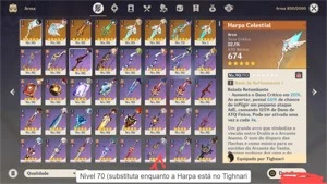 GENSHIN CONTA AR60 22 PERSONAGENS 5* e 8 armas 5* - Genshin Impact