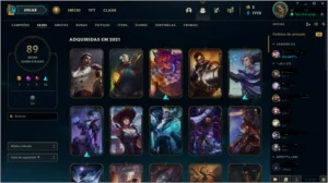 Conta LoL ouro season passada 90 skins 86 champs - League of Legends