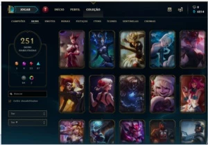 Conta lol 251 skins todas as lendárias Plat 2 - League of Legends