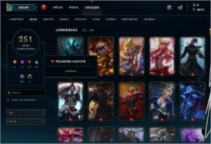 Conta lol 251 skins todas as lendárias Plat 2 - League of Legends