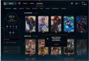 Conta lol 251 skins todas as lendárias Plat 2 - League of Legends