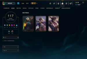 Unranked com 150 Champs e 117 Skins ( MID / JG / TOP ) - League of Legends LOL