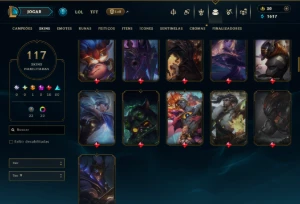 Unranked com 150 Champs e 117 Skins ( MID / JG / TOP ) - League of Legends LOL