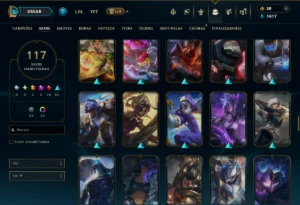 Unranked com 150 Champs e 117 Skins ( MID / JG / TOP ) - League of Legends LOL