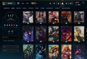 Unranked com 150 Champs e 117 Skins ( MID / JG / TOP ) - League of Legends LOL