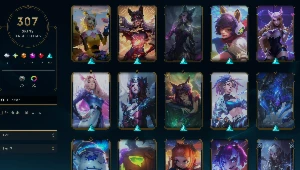 Conta Full Skins | Jinx Exaltada + 306 Skins + Bordas Exclus - League of Legends LOL