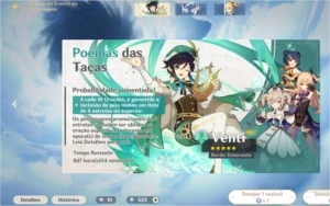 Conta c/ Diluc/Venti/Jean/Razor/FISH E + - Genshin Impact