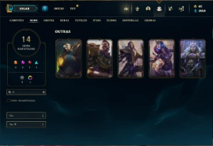 Unranked com 55 Champs e 14 Skins + 22 Fragmentos - League of Legends LOL