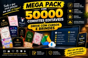 MegaPack  50.000 Convites - Arte Digital Artes Canva