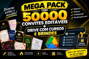MegaPack  50.000 Convites - Arte Digital Artes Canva