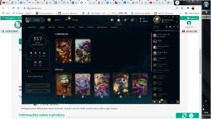 Conta de lol com 375 skins sendo 5 raríssimas, só você terá - League of Legends