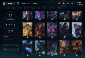 Conta ouro 1 com 100 champs, 74 skins +1 Prestigio (LEONA) - League of Legends LOL