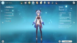 Conta Genshin Impact Xiao + Qiqi + Ganyu