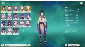 Conta Genshin Impact Xiao + Qiqi + Ganyu