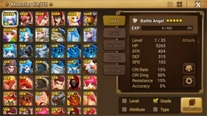 Reroll Summoners War lvl10 com Battle Angel Light - Veronica