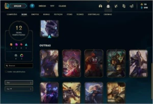 Conta platina 3 com 12 skins e 34 champs - League of Legends LOL