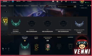 CONTA LEAGUE OF LEGENDS PLATINA 1 • 26 CAMPEÕES LOL