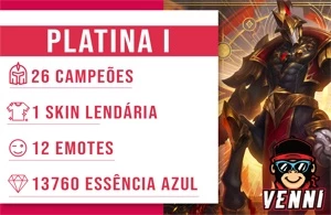 CONTA LEAGUE OF LEGENDS PLATINA 1 • 26 CAMPEÕES LOL