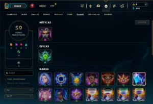 Esmeralda 4 com 45 Champs e 9 Skins + 1 Fragmento - League of Legends LOL