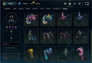 Conta prata 2 com 110 Champs e 70 Skins + 400k de Yasuo - League of Legends LOL