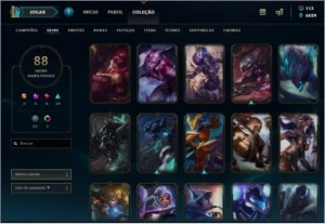 Conta de LoL - D5 na ultima temporada - 88 skins - League of Legends