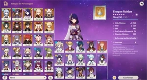 13 PERSONAGENS 5 ESTRELAS + CONSTELAÇÕES + ARMAS BIS - Genshin Impact