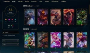 102 CAMPEOES, 54 SKINS, LEVEL 151 - League of Legends LOL