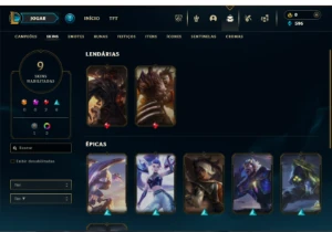 Unranked com 35 Champs e 9 Skins - League of Legends LOL