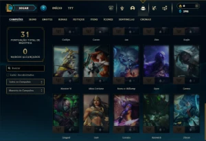 Unranked com 35 Champs e 9 Skins - League of Legends LOL