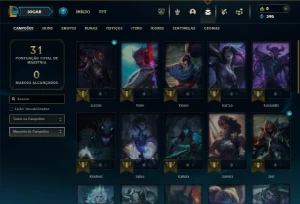 Unranked com 35 Champs e 9 Skins - League of Legends LOL