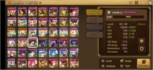 #312 ChunLi Light+Dark Rica Laika Taranys - Summoners War