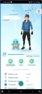 Conta de Pokémon Go Lv28