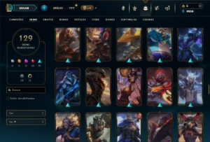 Prata 3 com TODOS os champs e 129 Skins - League of Legends LOL