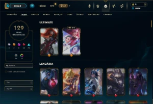 Prata 3 com TODOS os champs e 129 Skins - League of Legends LOL