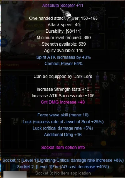 DARK LORD Lv 755 - Nidavellir - MU Online