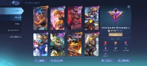 Quase todos hero e 221 skins - elo mais alto (mitico 23*) - Mobile Legends