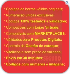 100 Codigos de Barras ean13 Todas as Lojas do Brasil - Outros