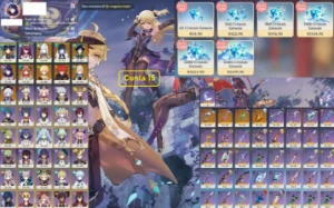 Conta genshin AR57 10T5 Raiden BIS Yelan BIS E + - Genshin Impact