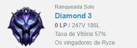 Conta Diamante 3 - Season 10 - League of Legends LOL