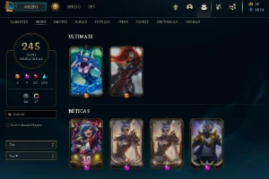vendo conta no lol, esmeralda, 245 skins 2 ultimates. - League of Legends