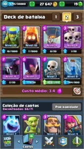 CLASH ROYALE NVL10 ARENA 9 COM 6 LENDARIAS